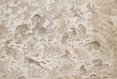 Birds and Beasts in a Flowery Landscape by Master Muhammad Siyah Qalam